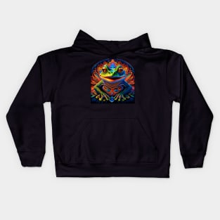 Froggy Animal Spirit (28) - Trippy Psychedelic Frog Kids Hoodie